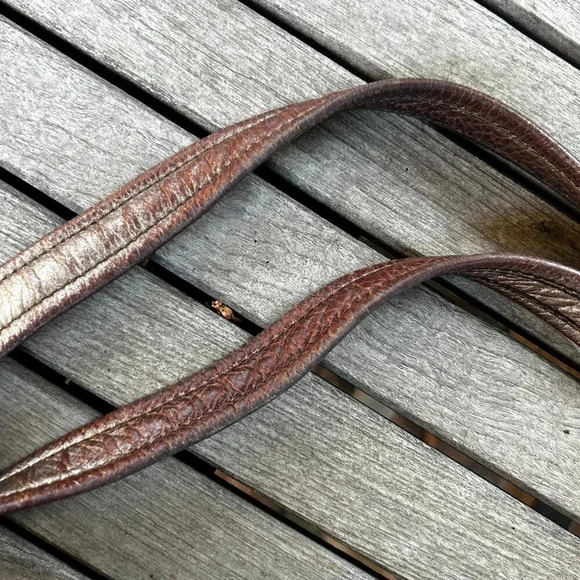 B Makowsky Vintage Bronze Gold Leather Slouchy Hobo Bag Dust Bag - Picture 9 of 12